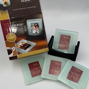 NEW GLASS PHOTO COASTERS 4